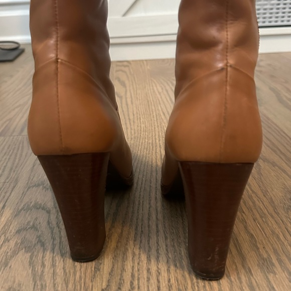 Vintage MaxMara Leather Tall Heeled Boots - sz 8 - Picture 3 of 13